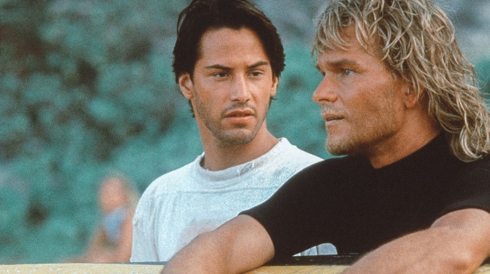 Patrick Swayze as Bodhi and Keanu Reeves as Johnny Utah in Point Break