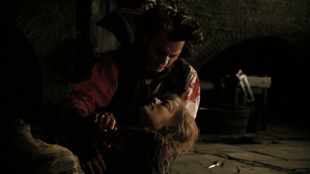 Johnny Depp and Laura Michelle Kelly in Sweeney Todd: The Demon Barber of Fleet Street