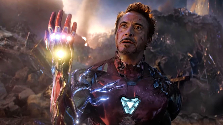 Tony Stark wielding Infinity Gauntlet