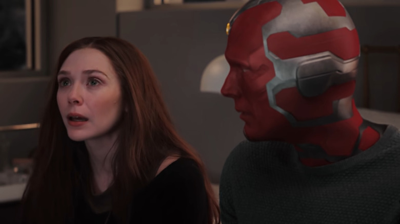 Wanda Maximoff cries talking with Vision