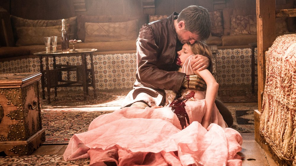 Uncle Dad kisses Myrcella's forehead as she dies