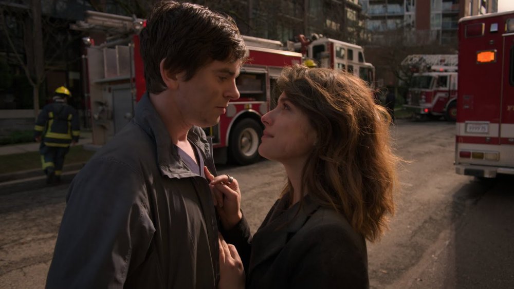 Shaun and Lea near a firetruck