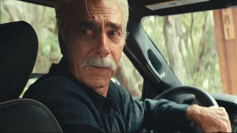 Sam Elliott behind the wheel