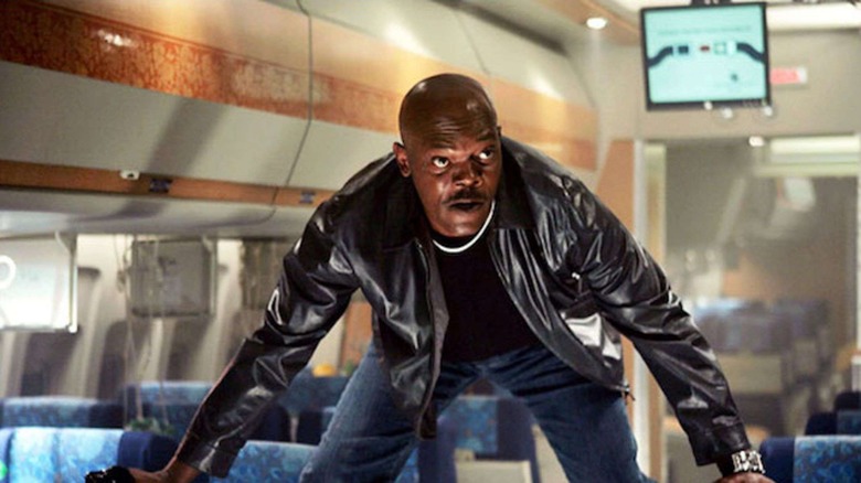 Samuel L. Jackson acting in Snakes on a Plane