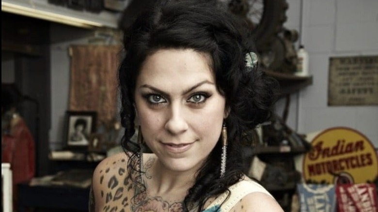 Danielle Colby looking intense