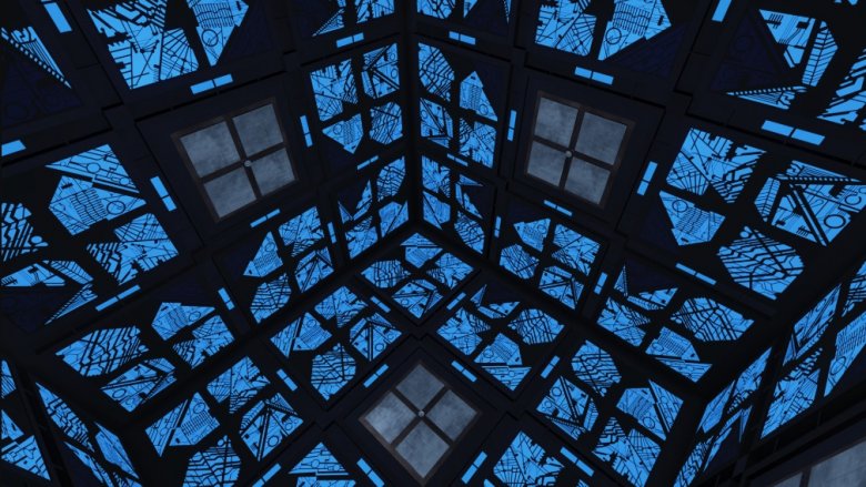 A blue cube room