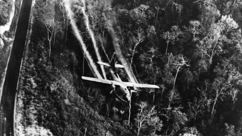 U.S. military plane spraying defoliants