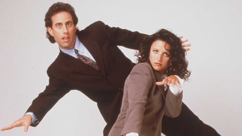 Julia Louis-Dreyfus and Jerry Seinfeld posing together