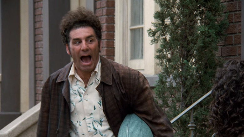 Cosmo Kramer shouting on stoop