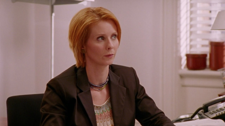 Cynthia Nixon looking aside