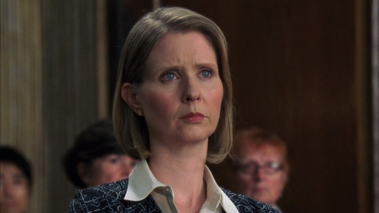 Cynthia Nixon looking calmly distressed