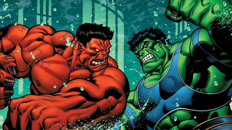 Hulk fighting Red Hulk