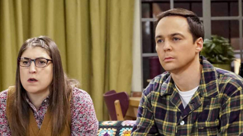 Amy and Sheldon in a moment from The Big Bang Theory