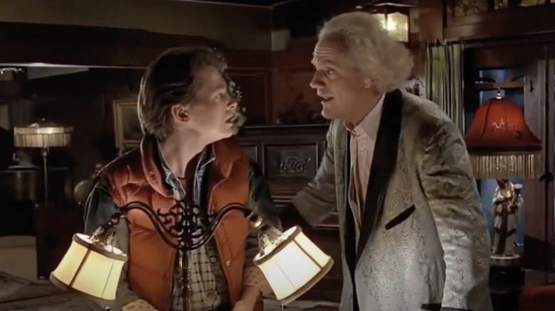 Marty McFly talking to Doc Brown