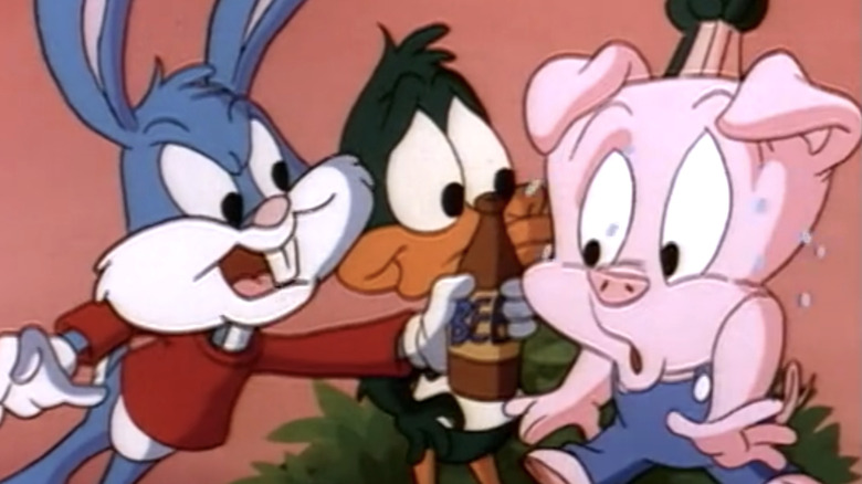 Tiny Toons Buster, Plucky, and Hamton with beer