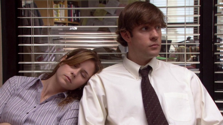 Pam sleeping on Jim