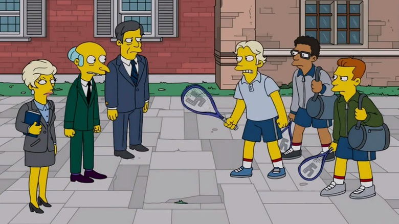 Mr. Burns encounters new Yale students