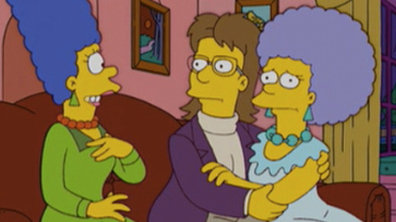 Marge sitting down with Patty & Veronica