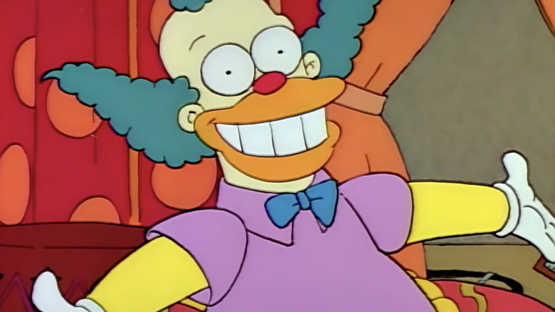 Krusty the Clown smiling with his arms out wide