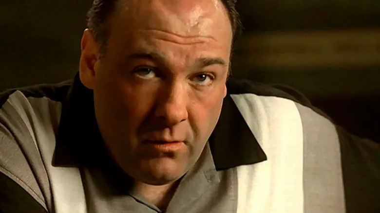 Tony Soprano looks up