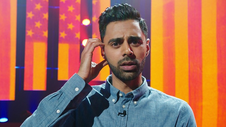 Hasan Minhaj looking confused