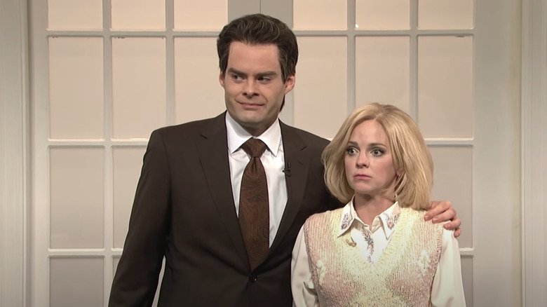 Bill Hader, Anna Faris awkward embrace