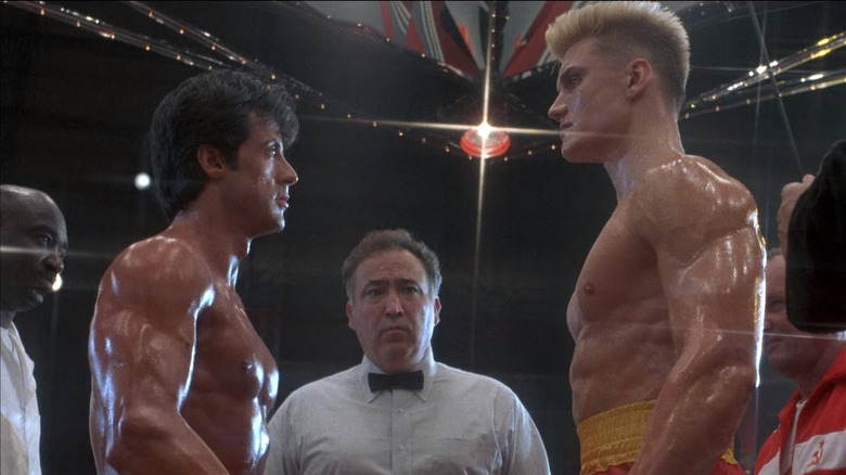 Rocky and Ivan Drago facing each other