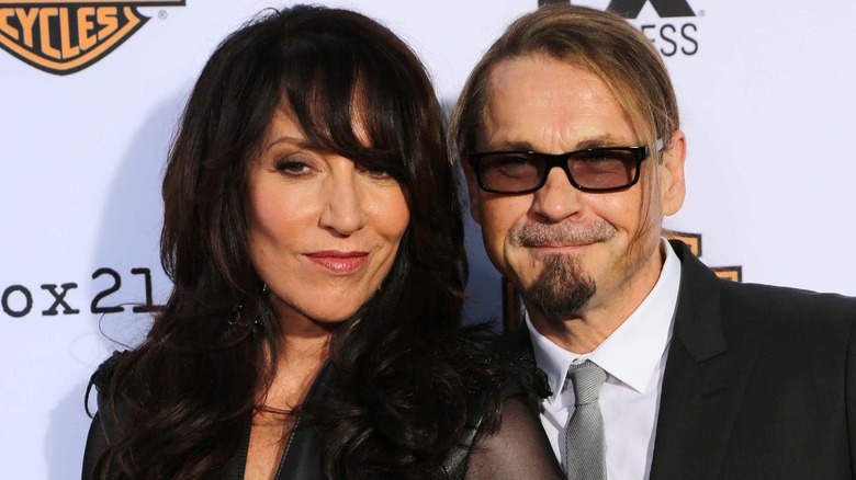 Katey Sagal and Kurt Sutter posing