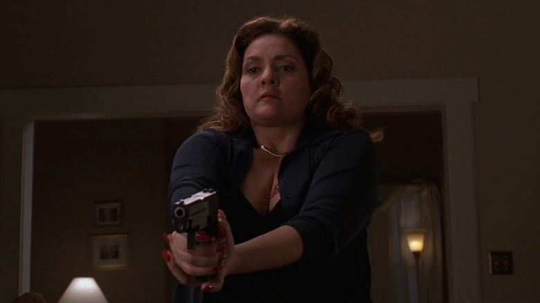 Janice Soprano aims the gun