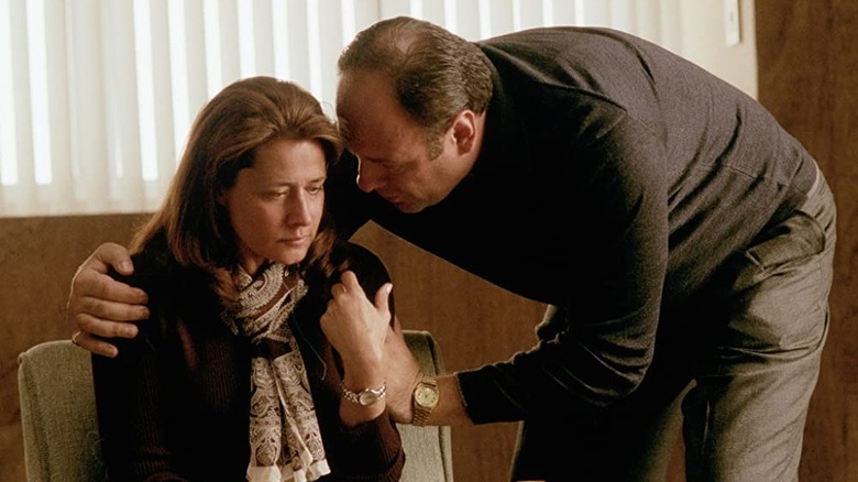 Tony tries to comfort Melfi