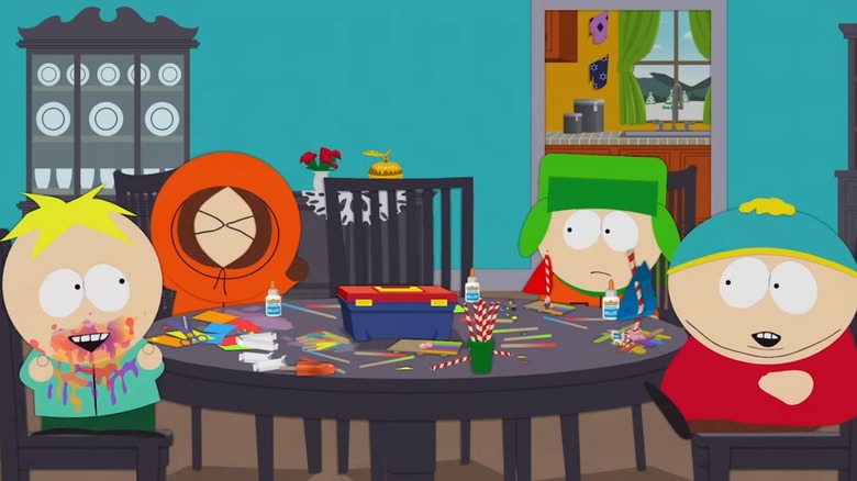 South Park kids at table