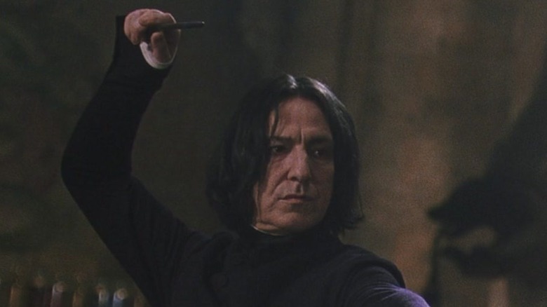 Snape casting a spell