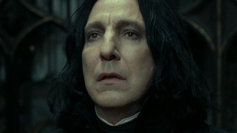 Snape with his mouth agape