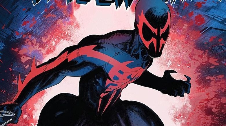 Spider-Man 2099 standing in front of a red portal