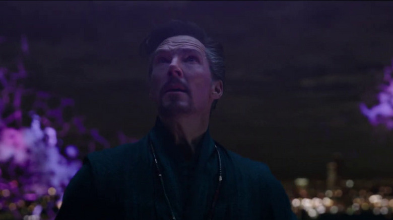 Doctor Strange surrounded by purple energy