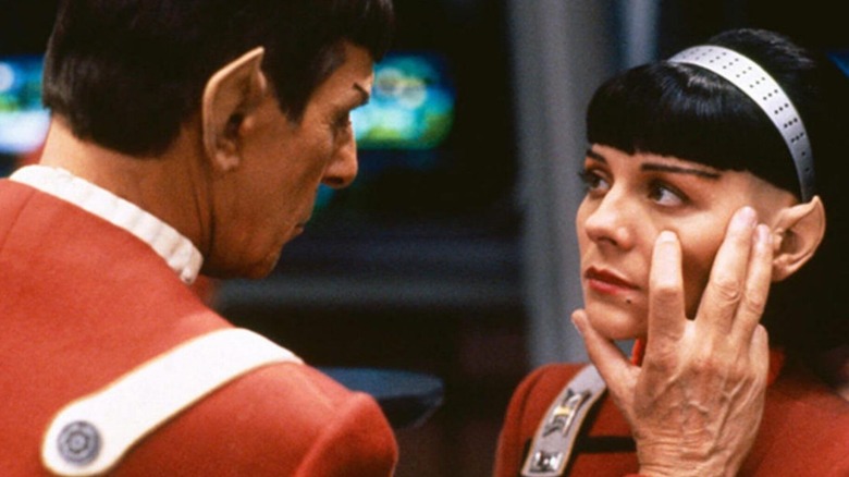 Spock doing a mind meld on Valeris