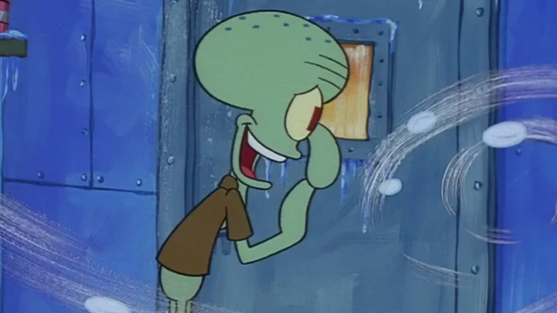 Squidward in a freezer