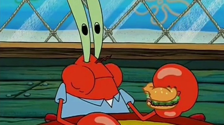 Mr. Krabs eats Krabby Patty