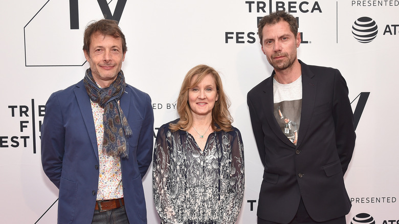 Jean-Xavier de Lestrade, Allyson Luchak and Matthieu Belghiti posing