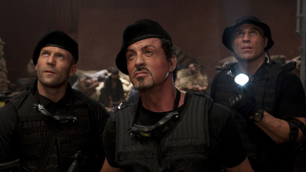 Stallone, Statham, and Couture in The Expendables