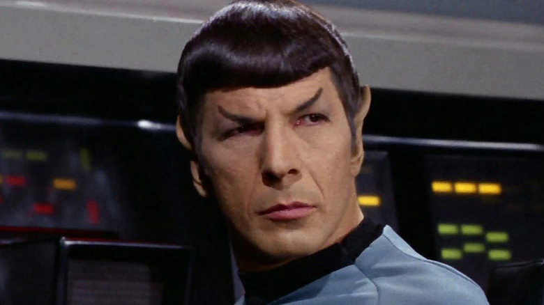 Spock looks over his shoulder