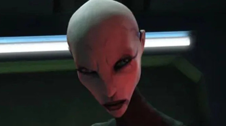 Asajj Ventress holding lightsabers