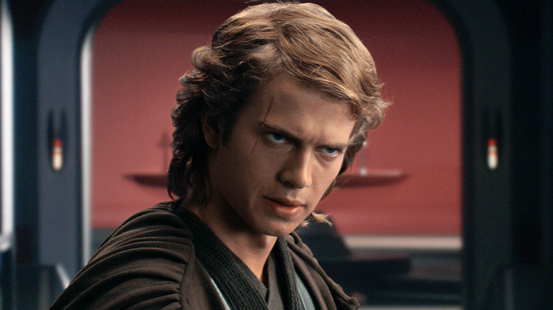 Anakin scowling with a scar