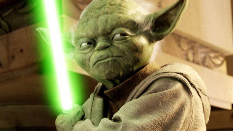 Yoda preparing for battle