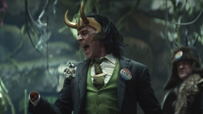 President Loki screaming at his missing hand