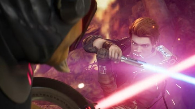 Cal Kestis fighting in "Star Wars Jedi: Fallen Order"