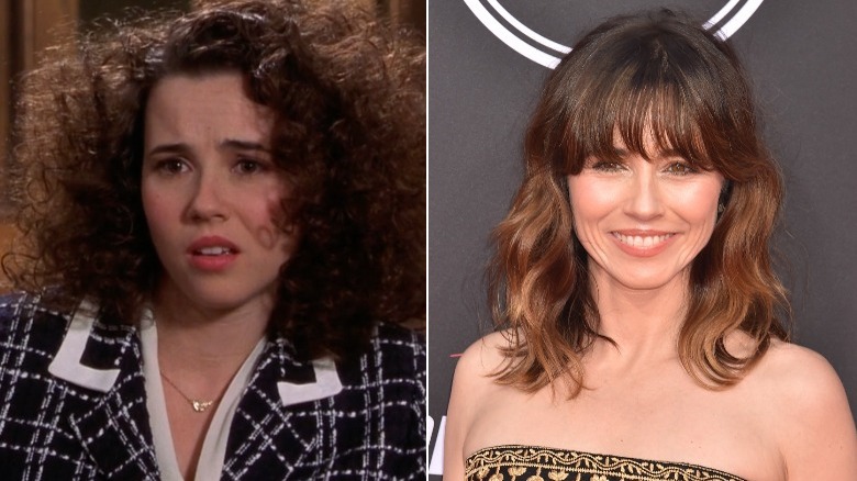 Linda Cardellini with curly and straight hair