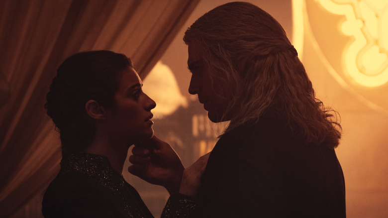 Geralt touching Yennefer