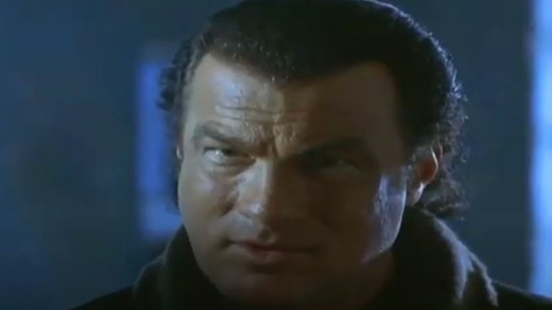 Steven Seagal threatening a bad guy