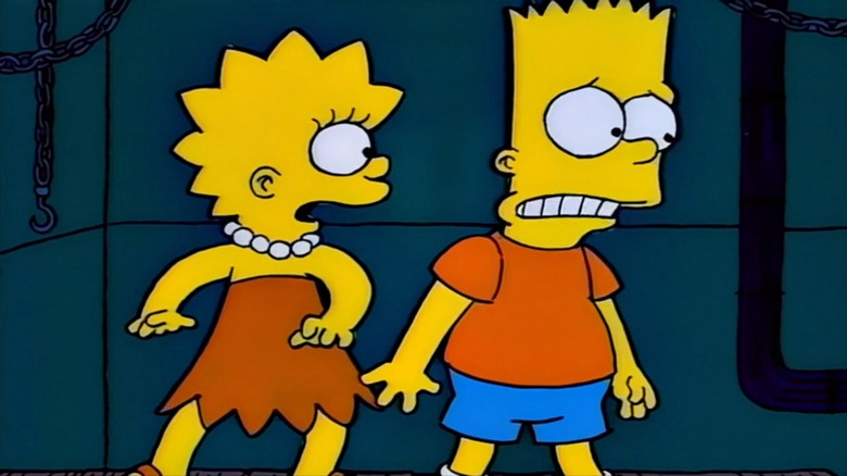 Bart and Lisa scared in Treehouse of Horror V